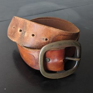 Vintage 1970's Leather Belt Size 32
